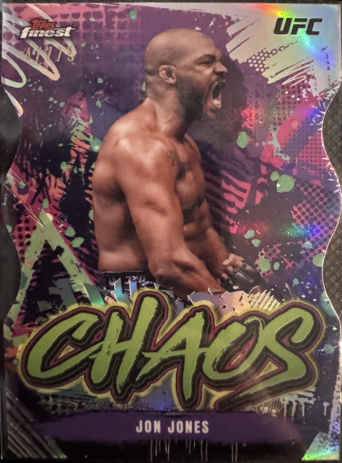 Jon Jones 2024 Topps Finest UFC Chaos #CHA-16 Die-Cut Refractor