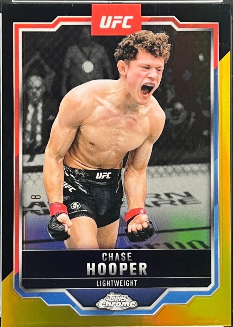 Chase Hooper 2025 Topps Chrome UFC Base #17 Black & Gold Refractor