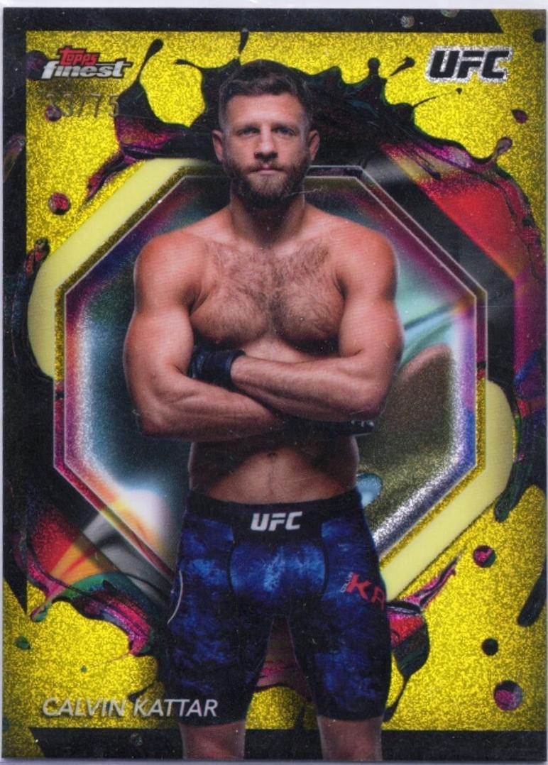 Calvin Kattar 2024 Topps Finest UFC Base Rare #275 Yellow Glitter Refractor