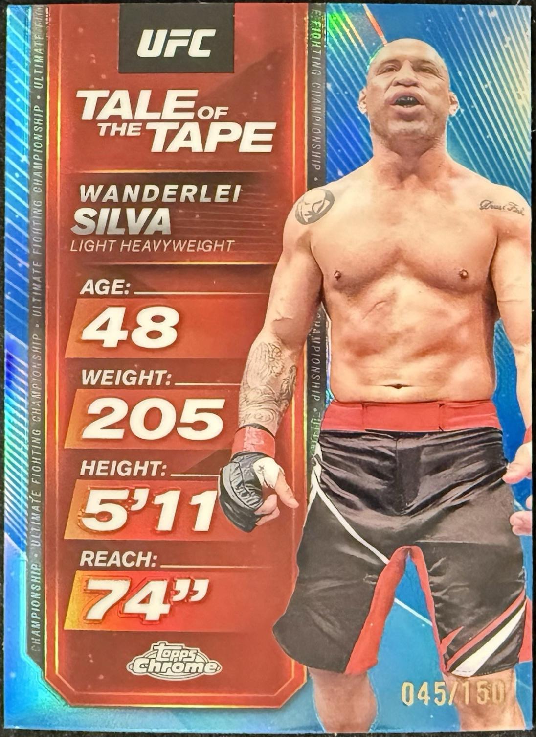Wanderlei Silva 2025 Topps Chrome UFC Tale of the Tape #TTT-16 Blue Refractor