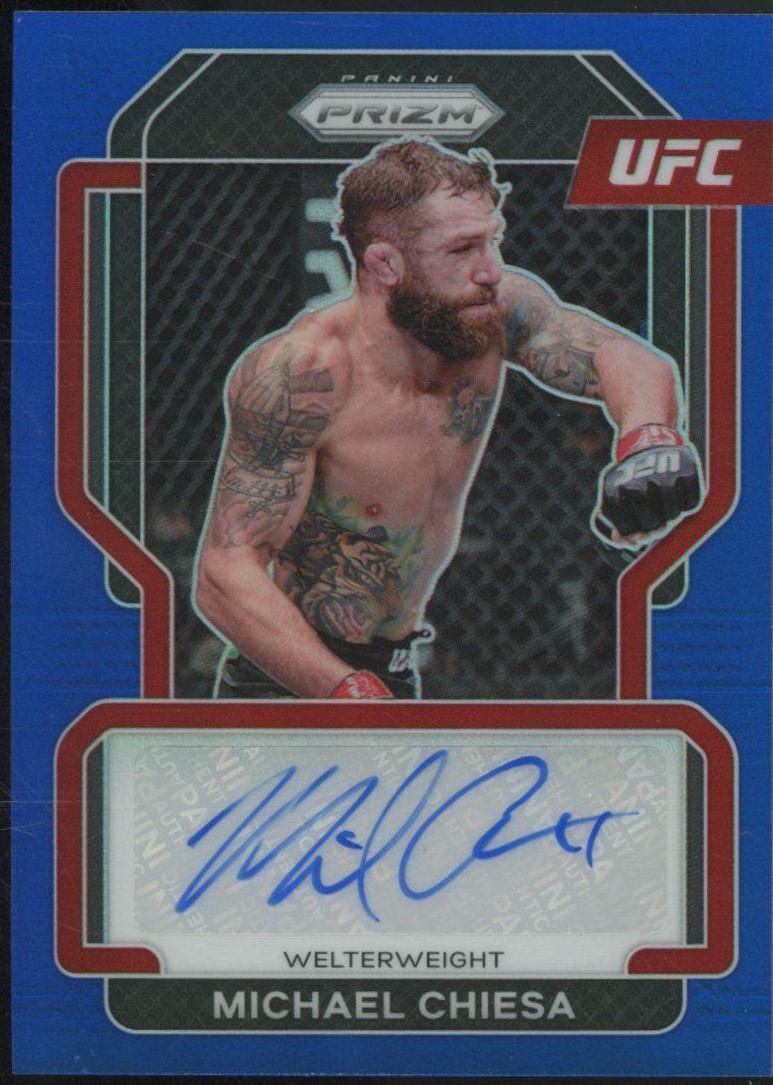 Michael Chiesa 2022 Panini Prizm UFC Signatures #51 Blue