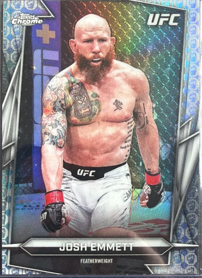 Josh Emmett 2026 Topps Chrome UFC Base #141 UFC Glove Refractor