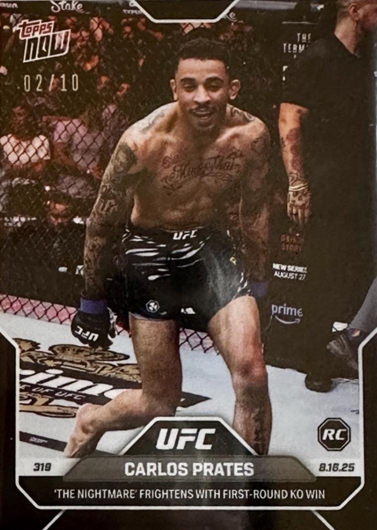 Carlos Prates Topps Now UFC Base #26 Black Foil