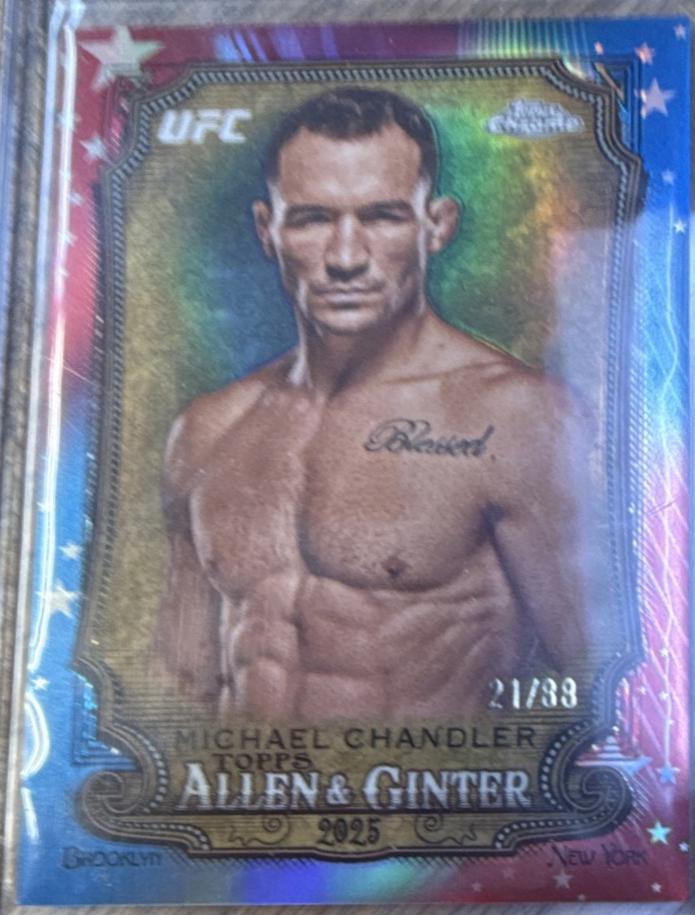 Michael Chandler 2025 Topps Chrome UFC Allen & Ginter #AAG-17 Red White Blue Refractor