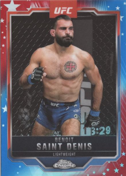 Benoit Saint Denis 2025 Topps Chrome UFC Base #162 Red White Blue Refractor