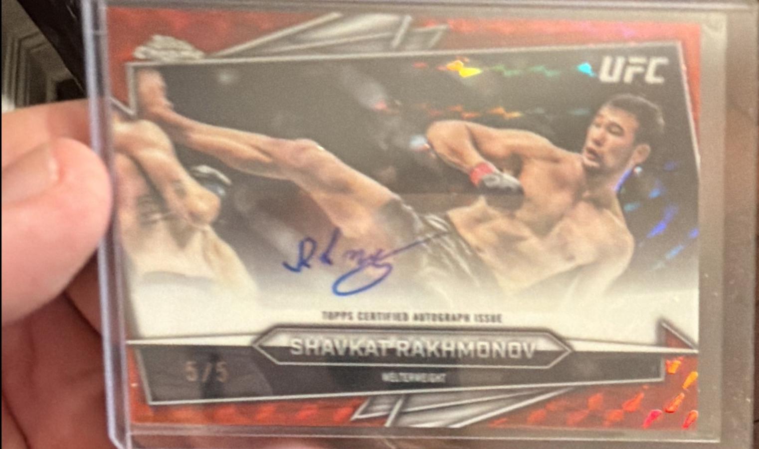 Shavkat Rakhmonov 2026 Topps Chrome UFC Base Autographs #BAV-SR Refractor