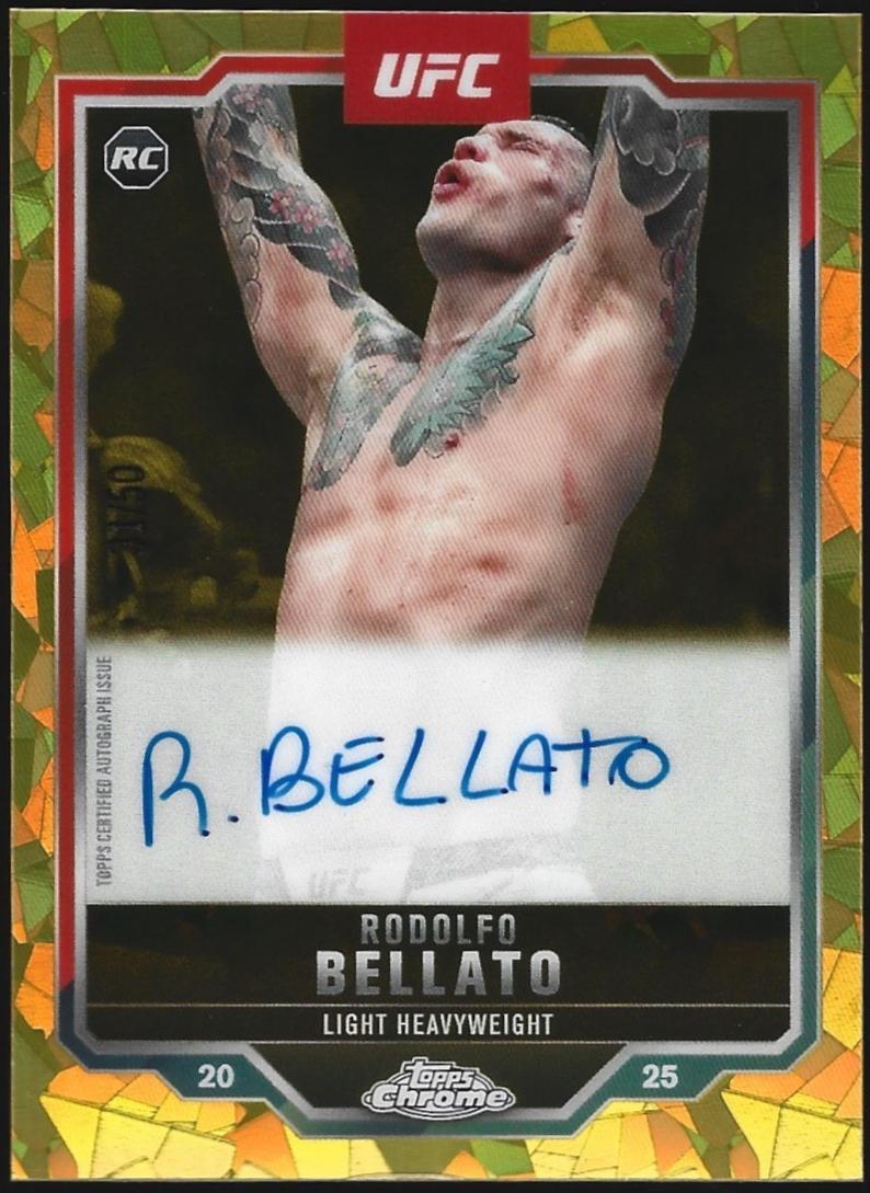 Rodolfo Bellato 2025 Topps Chrome Sapphire UFC Chrome Rookie Autographs Sapphire #CRA-RB Gold Sapphire