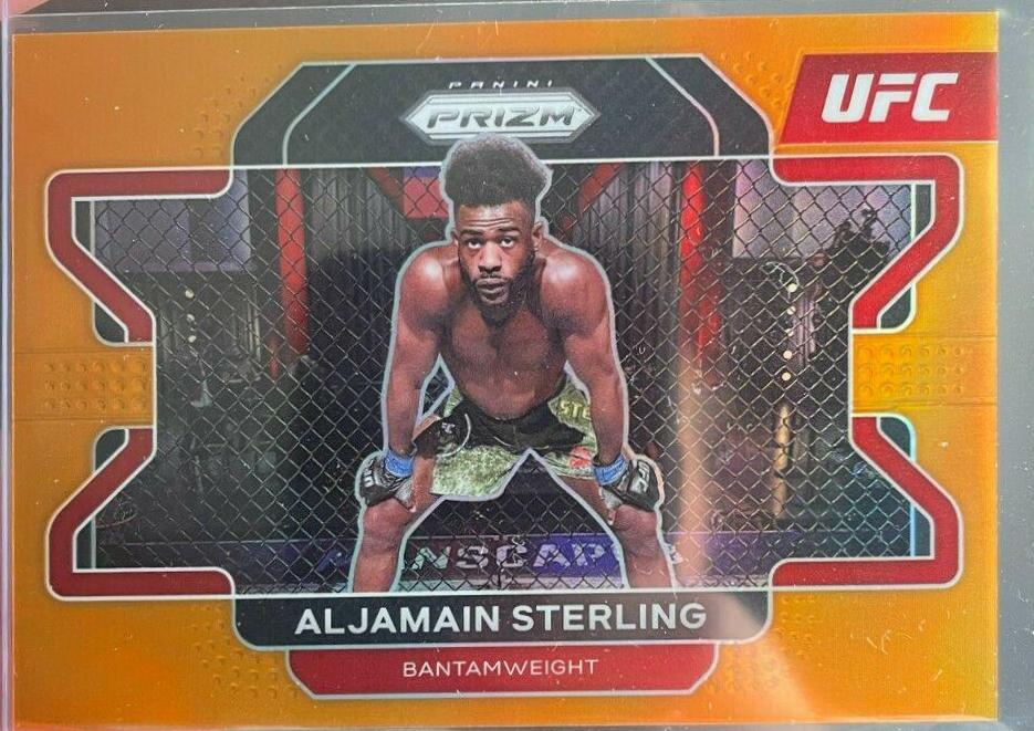 Aljamain Sterling 2022 Panini Prizm UFC Base #55 Orange