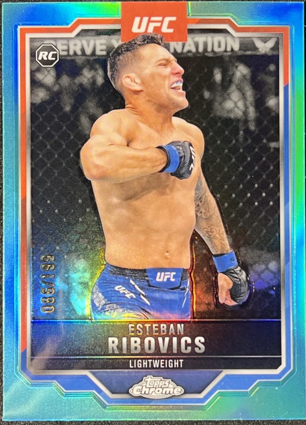 Esteban Ribovics 2025 Topps Chrome UFC Base #75 Aqua Refractor
