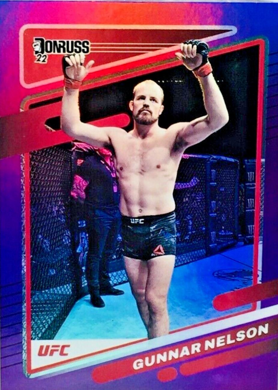 Gunnar Nelson 2022 Panini Donruss UFC Base #175 Purple Flood