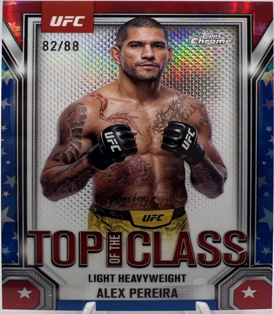 Alex Pereira 2025 Topps Chrome UFC Top of the Class #TTC-10 Red White Blue Refractor