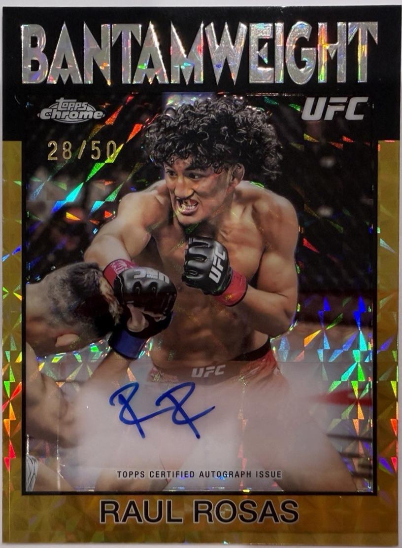 Raul Rosas 2026 Topps Chrome UFC 1986 Topps Signatures #86S-RR Gold Refractor