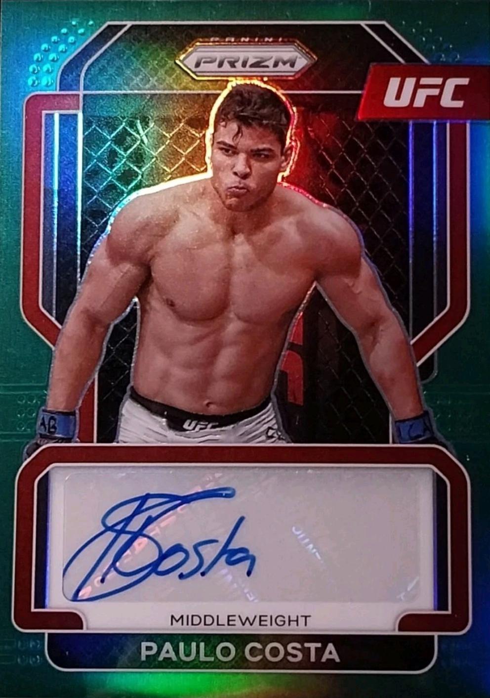 Paulo Costa 2022 Panini Prizm UFC Signatures #6 Green