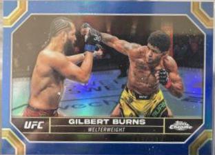 Gilbert Burns 2024 Topps Chrome UFC Base #70 Blue Refractor