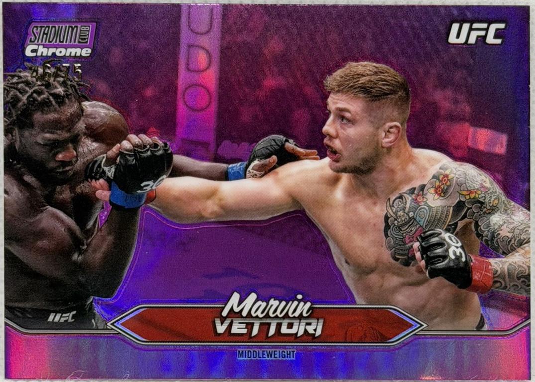 Marvin Vettori 2025 Topps Stadium Club UFC Base Chrome #C-160 Purple Refractor