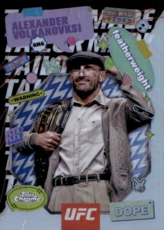 Alexander Volkanovski 2025 Topps Chrome UFC Tailor Made #TRM-3 Geometric Aqua Refractor