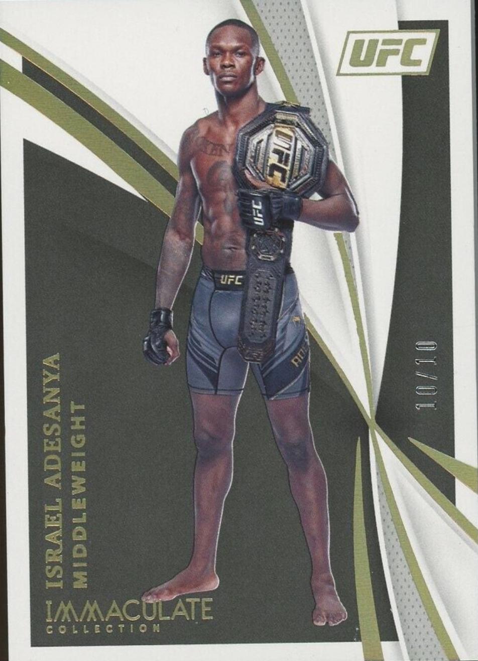 Israel Adesanya 2021 Panini Immaculate UFC Base #59 Gold
