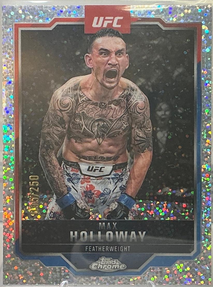 Max Holloway 2025 Topps Chrome UFC Base #100 Speckle Refractor