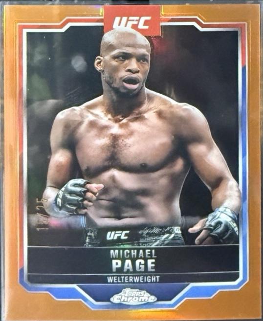 Michael Page 2025 Topps Chrome UFC Base #167 Orange Refractor