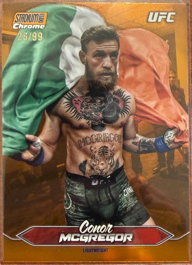 Conor McGregor 2025 Topps Stadium Club UFC Base Chrome #C-200 Gold Minted Refractor