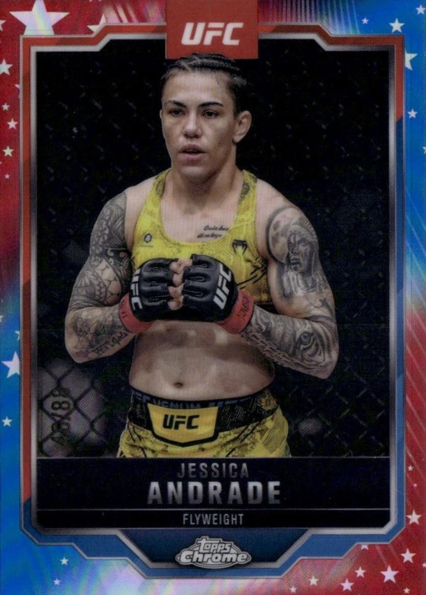 Jessica Andrade 2025 Topps Chrome UFC Base #119 Red White Blue Refractor