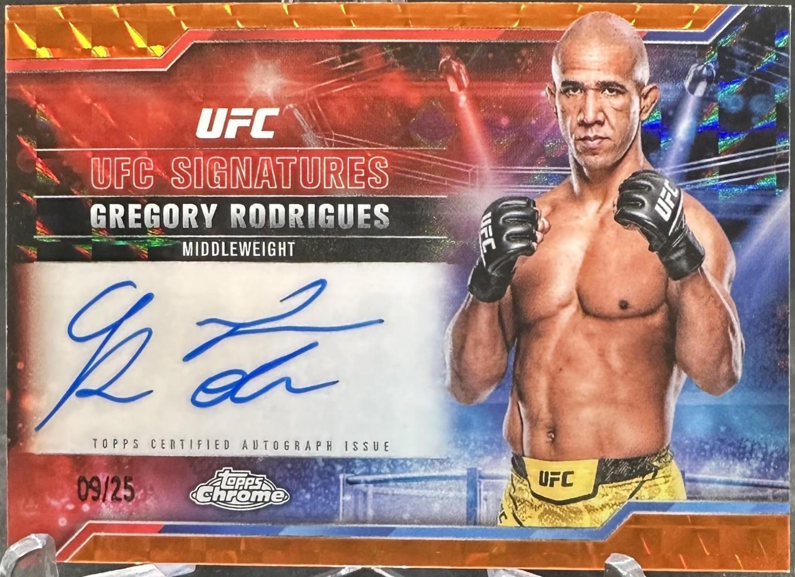 Gregory Rodrigues 2025 Topps Chrome UFC UFC Signatures #SIG-GR Geometric Orange Refractor