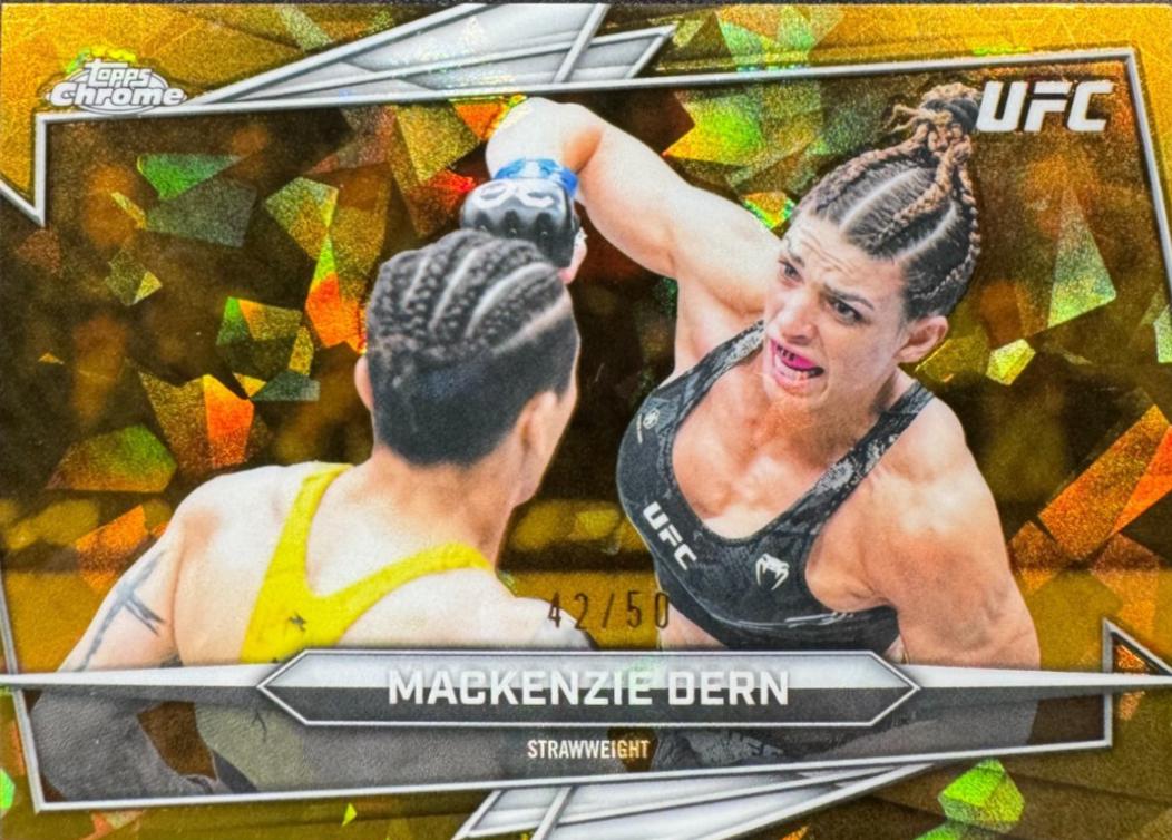 Mackenzie Dern 2026 Topps Chrome UFC Base #185 Gold Refractor