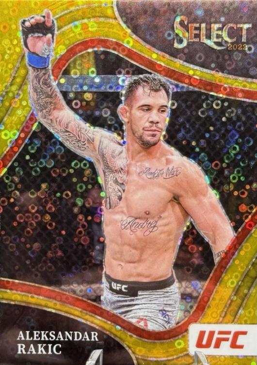 Aleksandar Rakic 2022 Panini Select UFC Octagonside #218 Gold Disco