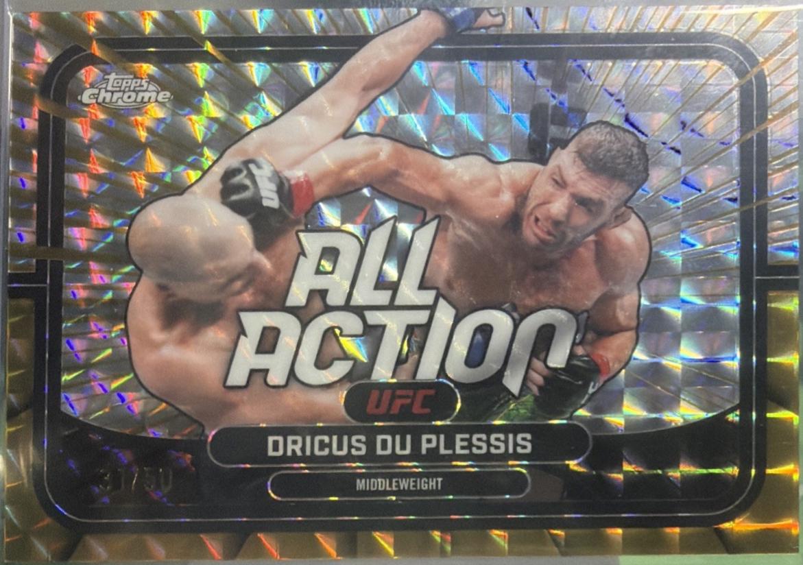 Dricus Du Plessis 2026 Topps Chrome UFC All-Action #AA-35 Gold Geometric Refractor