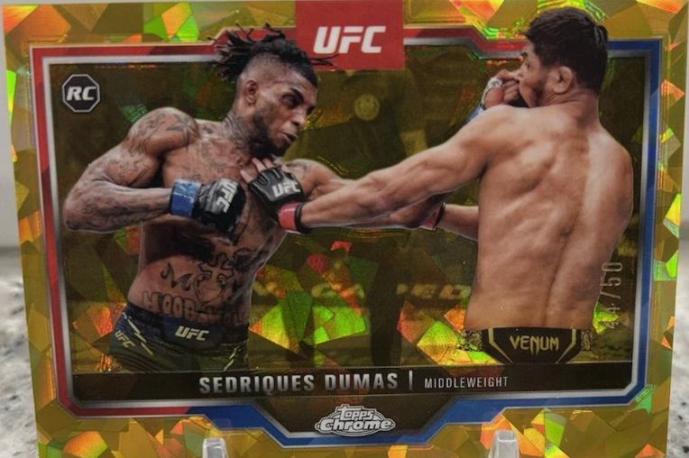 Sedriques Dumas 2025 Topps Chrome Sapphire UFC Base Sapphire #6 Gold Sapphire