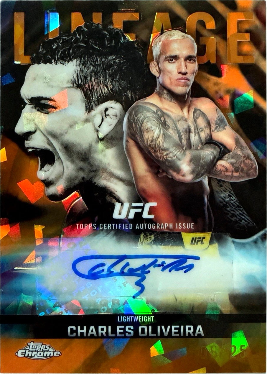 Charles Oliveira 2026 Topps Chrome Sapphire UFC Chrome Lineage Autographs #CCA-CO Orange Sapphire