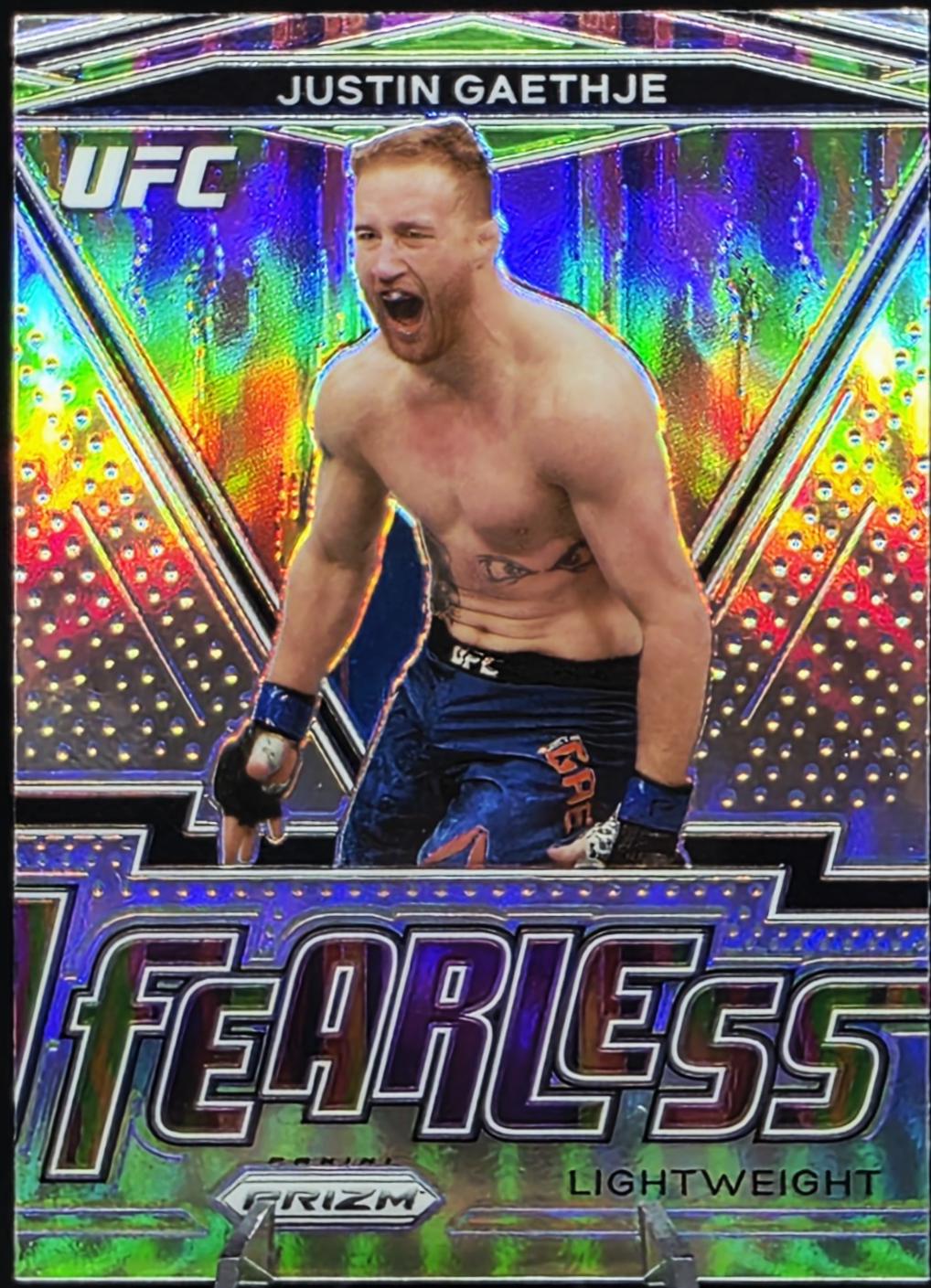 Justin Gaethje 2021 Panini Prizm UFC Fearless #7 Silver