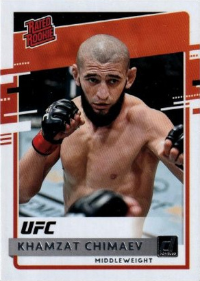 Khamzat Chimaev 2021 Panini Chronicles UFC Base Donruss Rated Rookies #25 Platinum