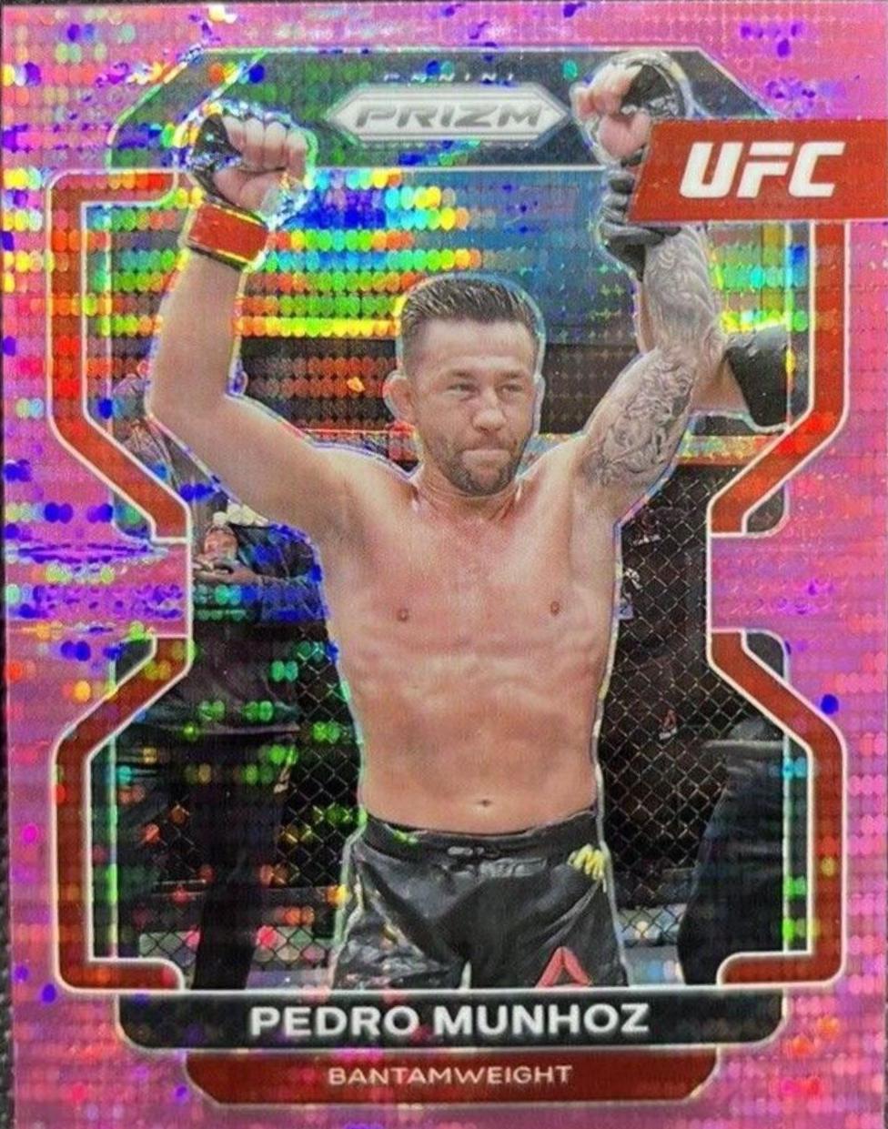 Pedro Munhoz 2022 Panini Prizm UFC Base #180 Pink Pulsar