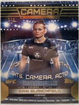Erin Blanchfield 2024 Topps Knockout UFC Camera (Lights, Camera, Action) #CAM-13 Gold