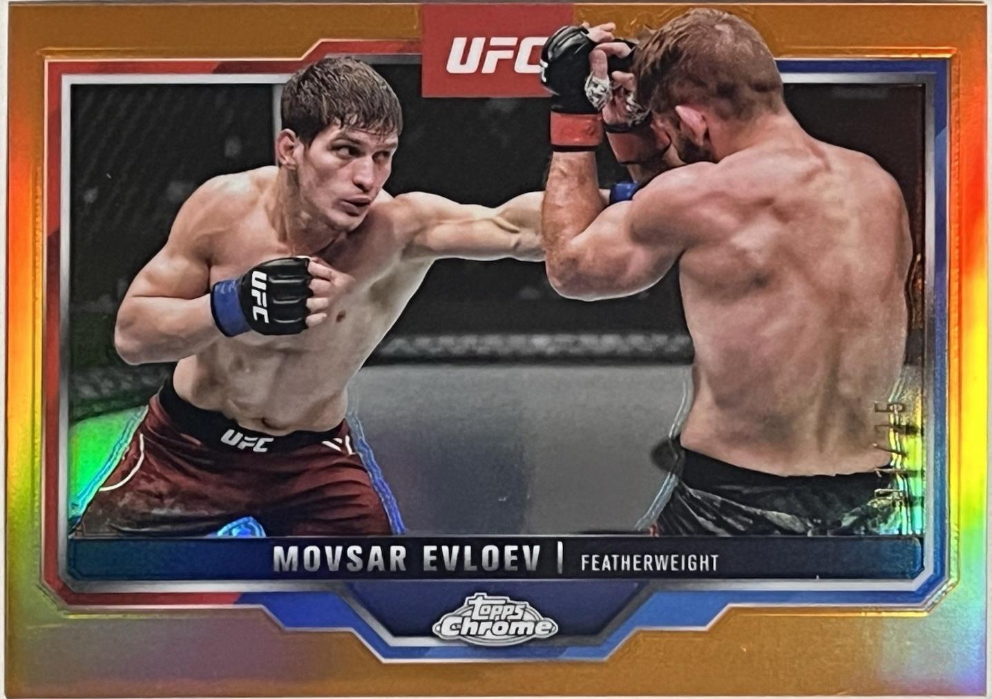 Movsar Evloev 2025 Topps Chrome UFC Base #10 Orange Refractor