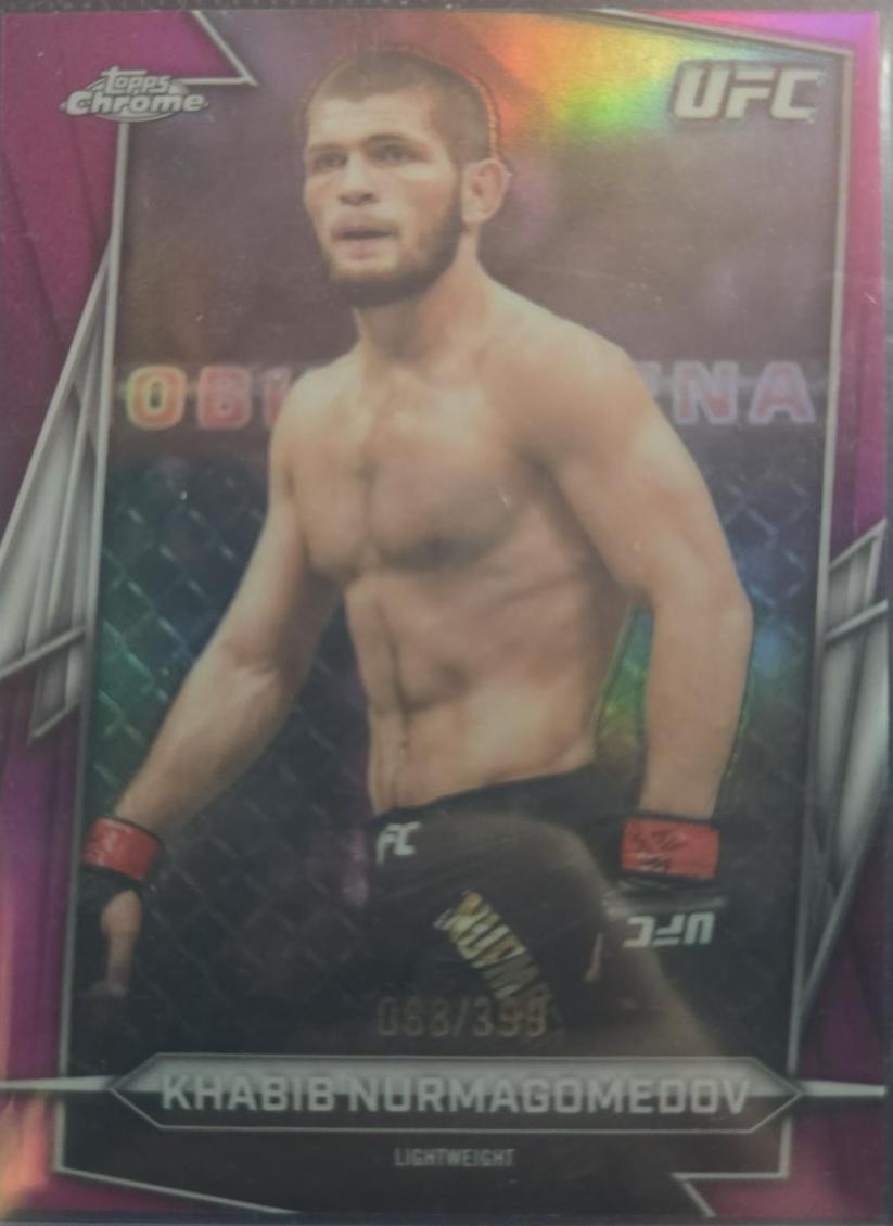 Khabib Nurmagomedov 2026 Topps Chrome UFC Base #140 Magenta Refractor