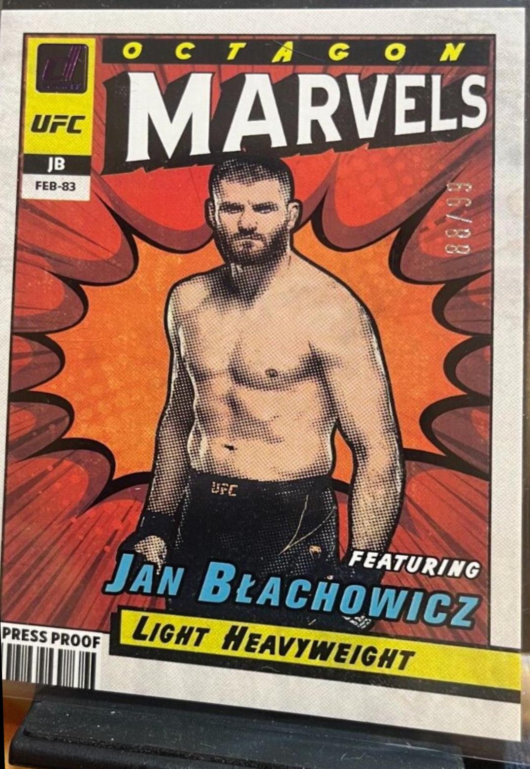 Jan Błachowicz 2022 Panini Donruss UFC Octagon Marvels #18 Press Proof Purple
