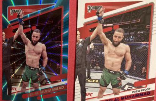 Belal Muhammad 2022 Panini Donruss UFC Base #15 Press Proof Purple