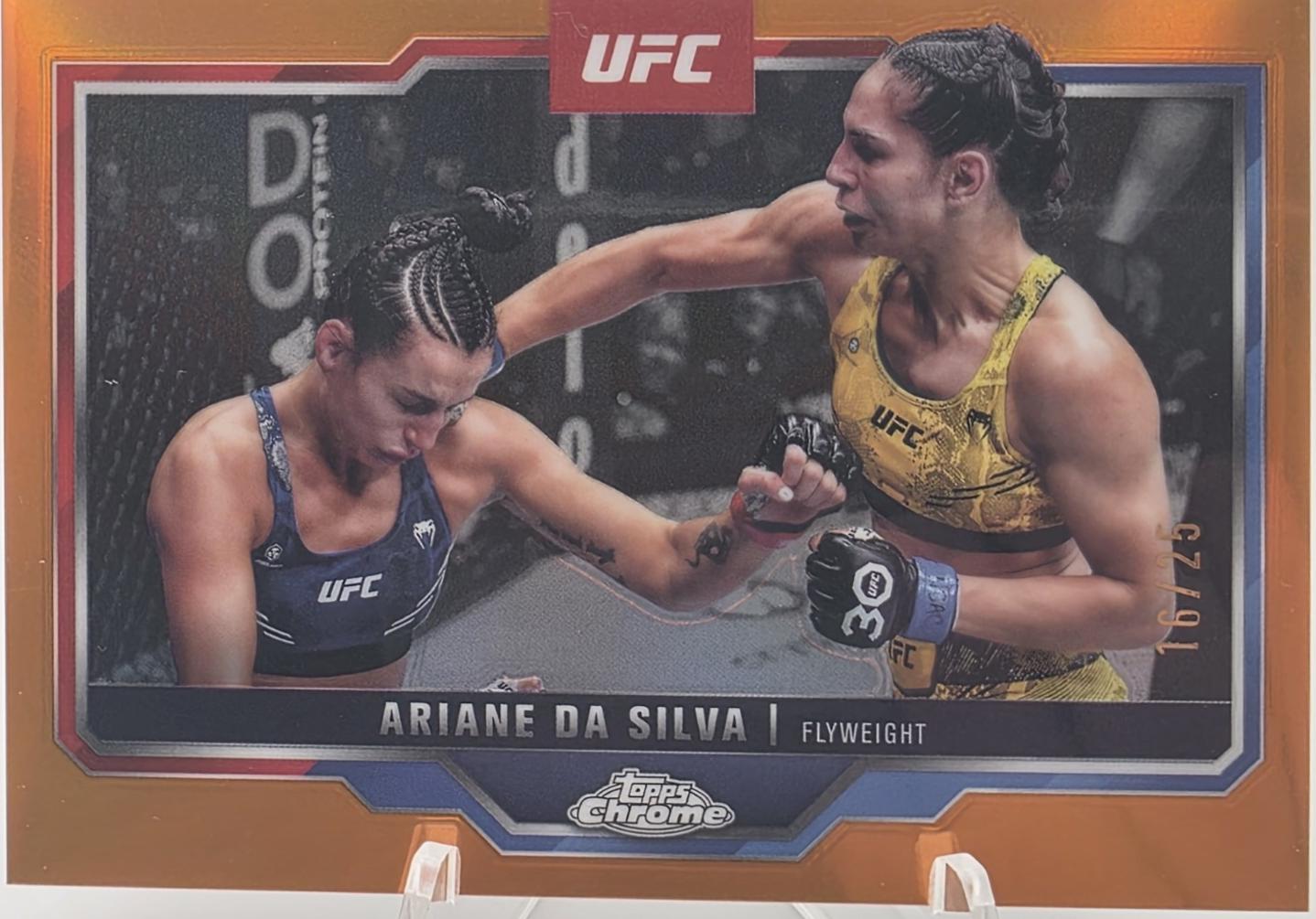 Ariane da Silva 2025 Topps Chrome Sapphire UFC Base Sapphire #165 Orange Sapphire