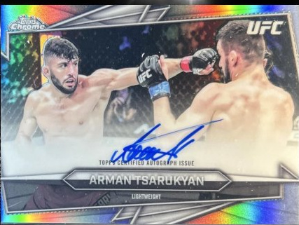 Arman Tsarukyan 2026 Topps Chrome UFC Base Autographs #BAV-AT Red Refractor