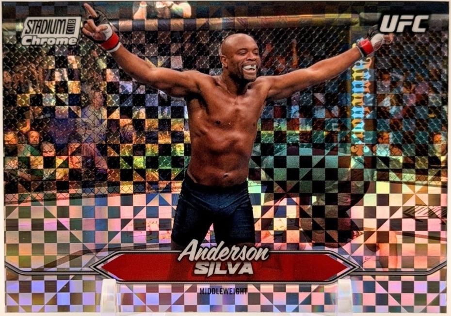 Anderson Silva 2025 Topps Stadium Club UFC Base Chrome #C-189 X-Fractor