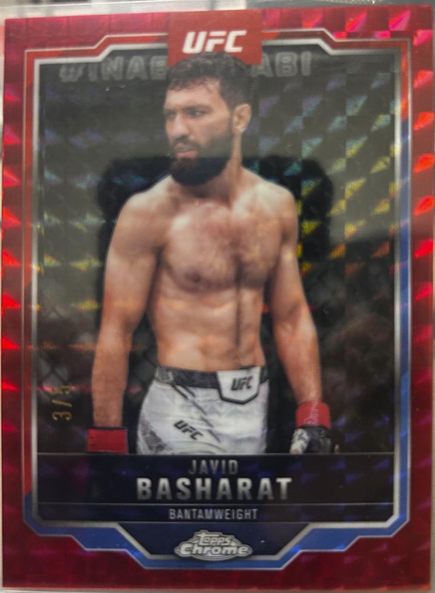 Javid Basharat 2025 Topps Chrome UFC Base #68 Red Geometric Refractor
