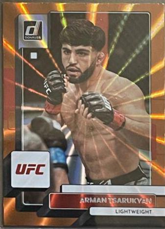 Arman Tsarukyan 2023 Panini Donruss UFC Base #8 Orange Laser
