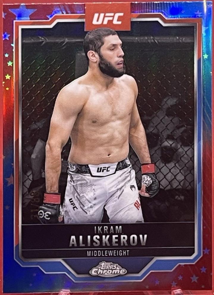 Ikram Aliskerov 2025 Topps Chrome UFC Base #86 Red White Blue Refractor