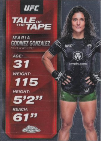 Maria Godinez Gonzalez 2025 Topps Chrome UFC Tale of the Tape #TTT-28 Gold Refractor