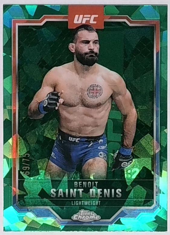 Benoit Saint Denis 2025 Topps Chrome Sapphire UFC Base Sapphire #162 Green Sapphire