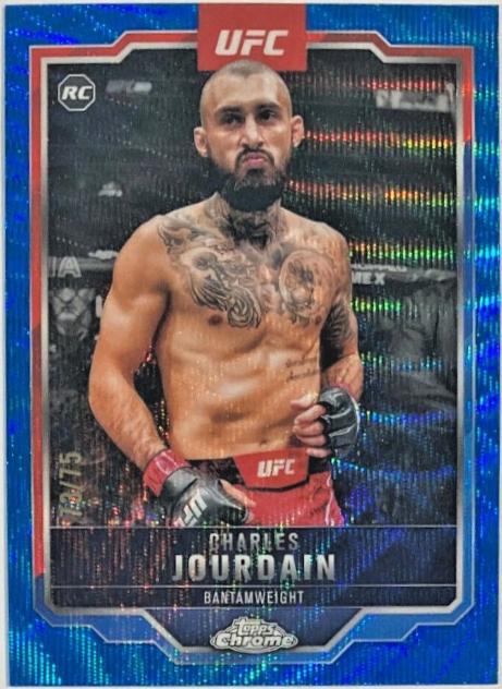 Charles Jourdain 2025 Topps Chrome UFC Base #67 Blue Wave Refractor