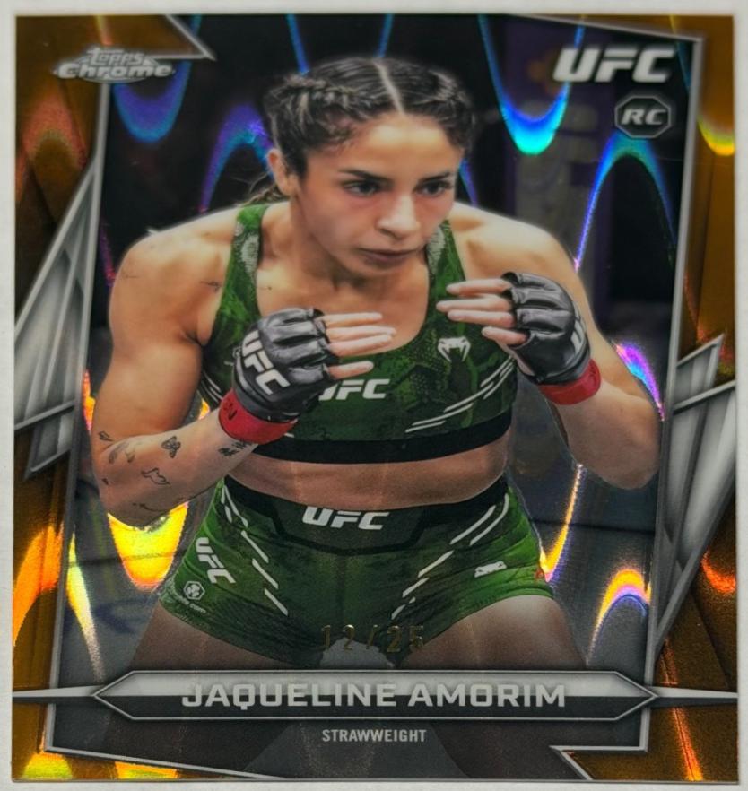 Jaqueline Amorim 2026 Topps Chrome UFC Base #182 Orange Ray Wave Refractor