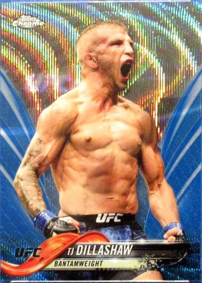 TJ Dillashaw 2018 Topps Chrome UFC Base #4 Blue Wave